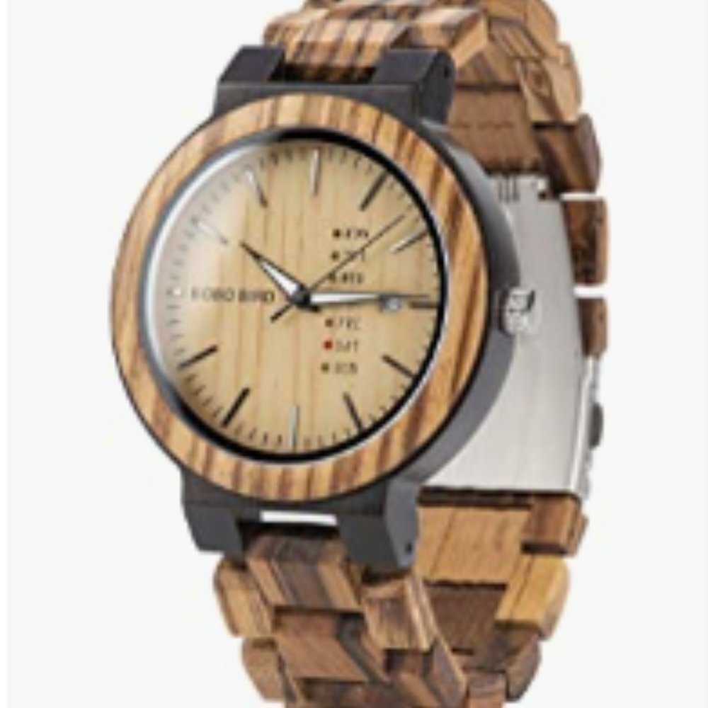 Mens Wooden Luxury Bamboo Quartz Analog Watch
